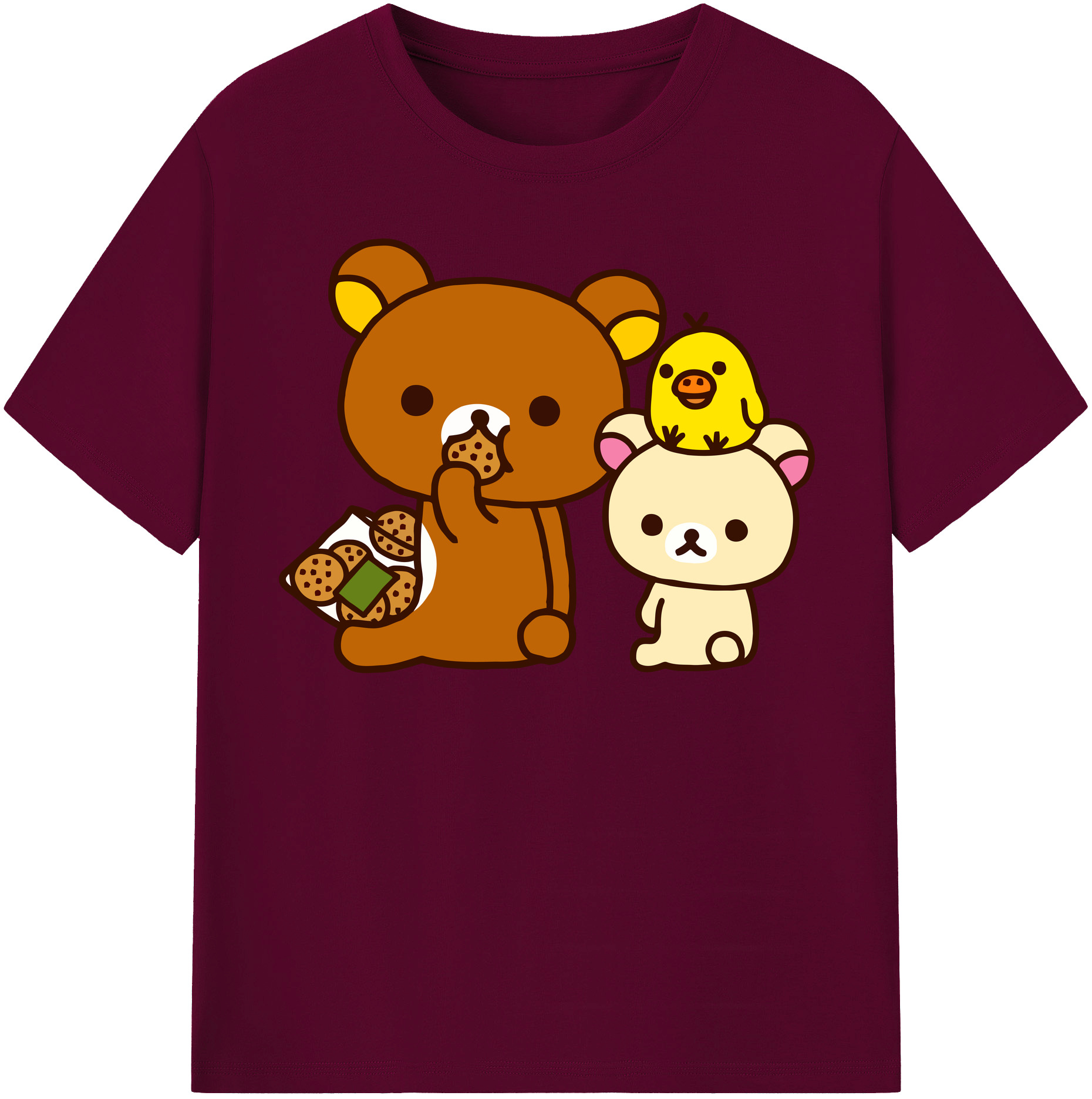 （画像用） リラックマ リラックマ キイロイトリ Rilakkuma Korilakkuma Kiiroitori レディースカジュアルプリントTシャツ（綿100％）